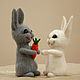 Bunnies (composition of wool, felted toys). Felted Toy. Felt toy fromKristina Antropova. My Livemaster. Фото №4