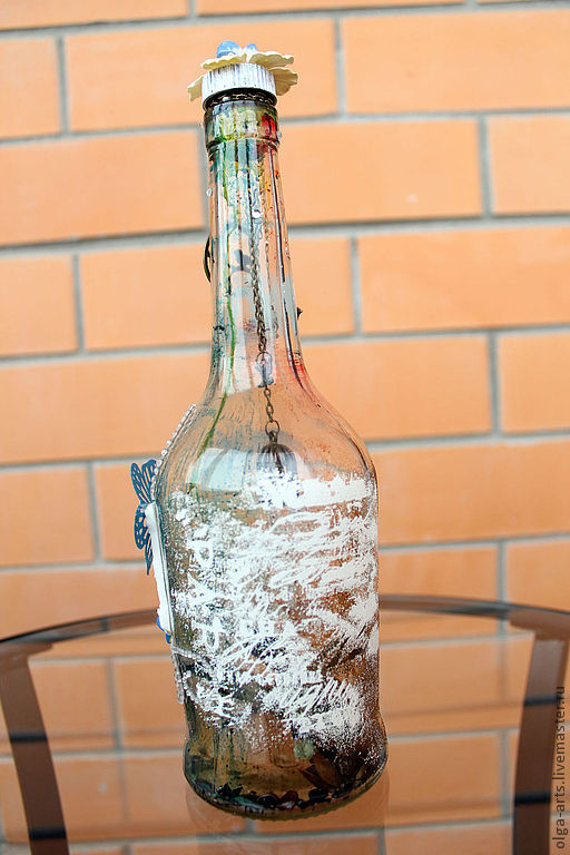 Декоротивная бутылка "Голубое послание"
