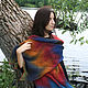 Радужный шарф, палантин из шерсти. Палантины. IRINA GRUDKINA Handmade Knitwear. Интернет-магазин Ярмарка Мастеров.  Фото №2