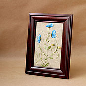 Картины и панно handmade. Livemaster - original item Embroidered flowers panel. embroidered flowers. Flowers hand embroidery. Handmade.