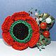 Бохо-брошь "Мак" (Poppy). Брошь-булавка. Claire. Интернет-магазин Ярмарка Мастеров.  Фото №2