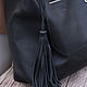 Order Bag Leather Bag Bag Black String Bag Shopper Bag. BagsByKaterinaKlestova (kklestova). Livemaster. . Sacks Фото №3