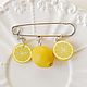 'Sunny lemon ' pin brooch. Brooches. Country Cottage. Online shopping on My Livemaster.  Фото №2