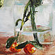 Tangerine tree, oil painting on canvas, in a glass vase. Pictures. myfoxyart (MyFoxyArt). My Livemaster. Фото №4